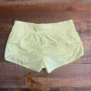 Lululemon ivivva youth girls neon green speed up running activewear shorts